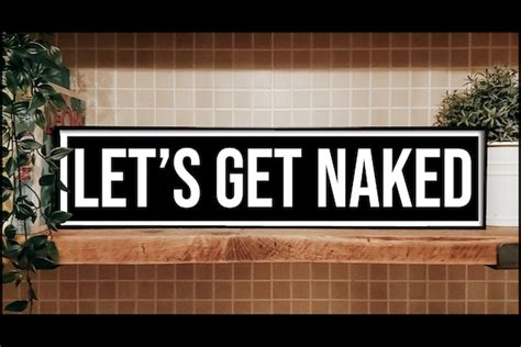 LARGE Lets Get Naked Sign Metal Print Framed Metal Print Etsy