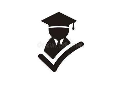 Fresh Graduate Simple Illustration In Black And White Stock Vector