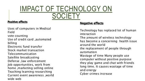 Impact Of Technology