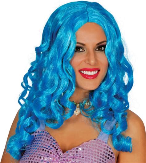 Turquoise Blue Long Curly Mermaid Wig Cosplay Hair Fancy Dress Mermaids
