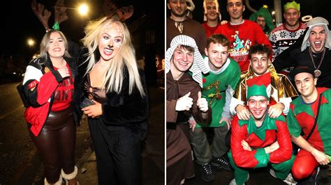 Christmas Party Revellers Hit Pubs And Clubs Across The Uk As They Brave Icy Evening For Boozy