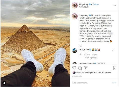 Influencer Kingvitaly Arrested For Climbing Pyramids Of Giza Newshub