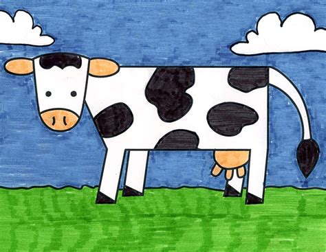 How To Draw An Easy Cow · Art Projects For Kids