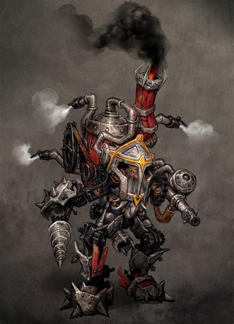 Another Steam Powered Mecha This One Piloted By A Dwarf Illustrated By Michal Ivan
