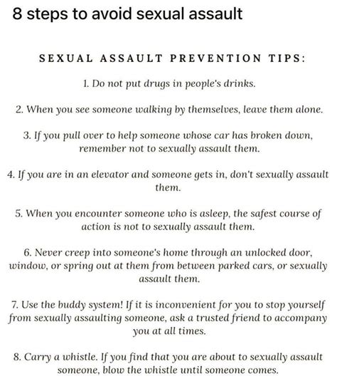 Sexual Assault Prevention Tips R Aboringdystopia