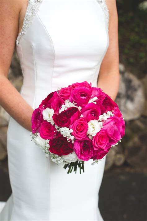 Hot pink rose wedding bouquets. Wedding of the Week: Kirsty Saville and Sam Roberts | Hot ...