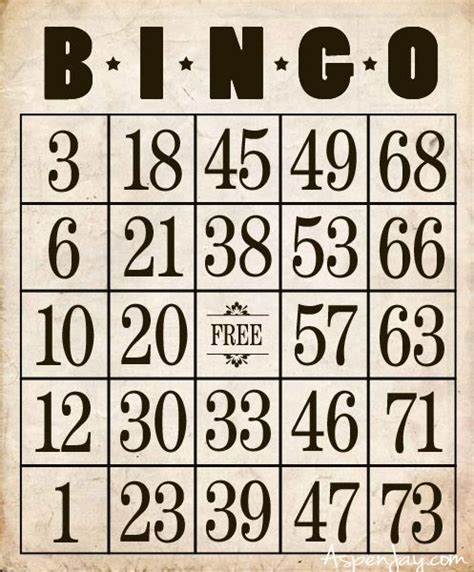 Free Printable Bingo Cards Aspen Jay Bingo Cards Printable Free