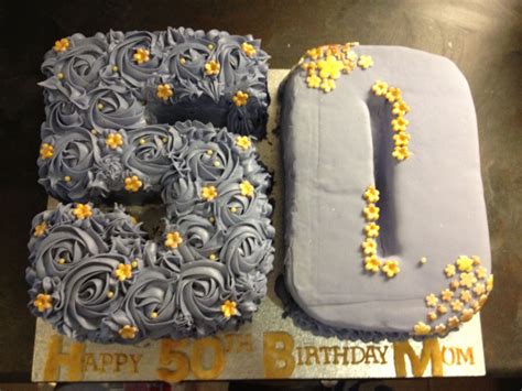 Number 50 Birthday Cake Purple And Gold Buttercream Rose Swirls And