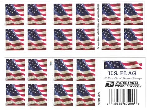 Usps Us Flag Forever Stamps Book Of 20 1000