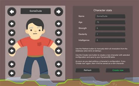 Character Creator With Amazon Dynamodb Integration In Unity3d