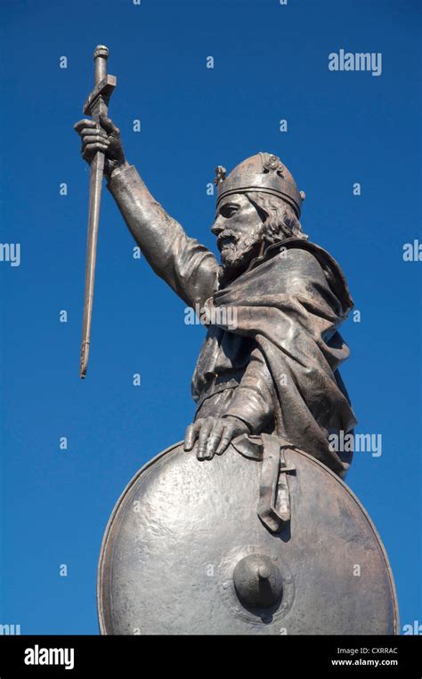The Statue Of King Alfred The Great Looks Down Over The City Of