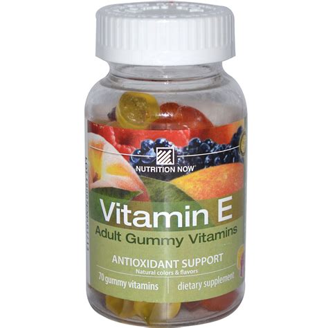 Nutrition Now Vitamin E Adult Gummy Vitamins Berry Peach And Mango