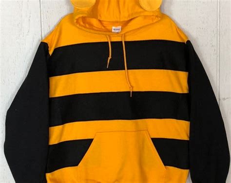 Bumble Bee Hooded Sweatshirt Bee Hoodie Yellow With Black Etsy