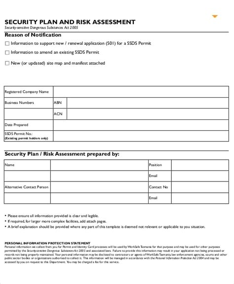 10 Security Risk Assessment Templates Free Samples Examples
