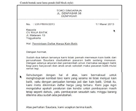 Detail Contoh Bentuk Surat Lurus Penuh Koleksi Nomer