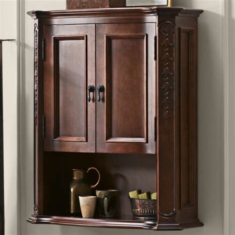 Wall mounted compact plastic bathroom corner cabinet shower storage unit shelves. Ronbow Bordeaux Bathroom Wall Cabinet in Colonial Cherry ...