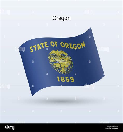 State Of Oregon Flag Waving Form On Gray Background Vector