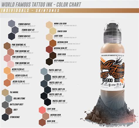 World Famous Tattoo Ink Color Chart Esteban Rounds