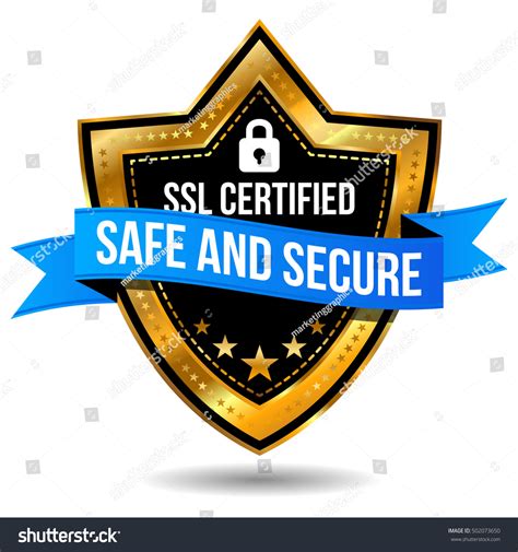 Ssl Certified Label Safe Secure Lock Stock Vector 502073650 Shutterstock