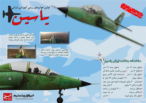 اولین هواپیمای جت آموزشی رزمی ساخت ایران با نام یاسین رونمایی شد