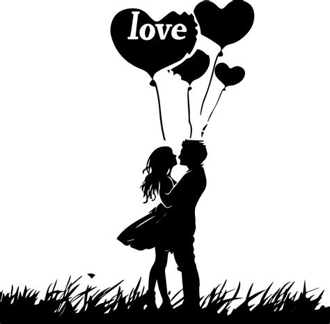 Free Romantic Couple Black And White Svg Vector File For Laser Cutting
