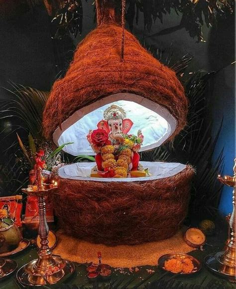 Aggregate more than 166 ganpati decoration with leaves best - vova.edu.vn