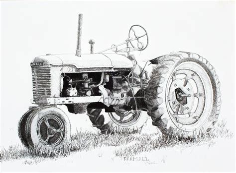 Farmall Drawing By Scott Alcorn Tractor Drawing Scene Drawing Drawings