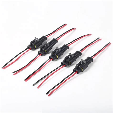 5 Kit 2 Pin Way Car Electrical Connector Plug With Wire Awg Marine