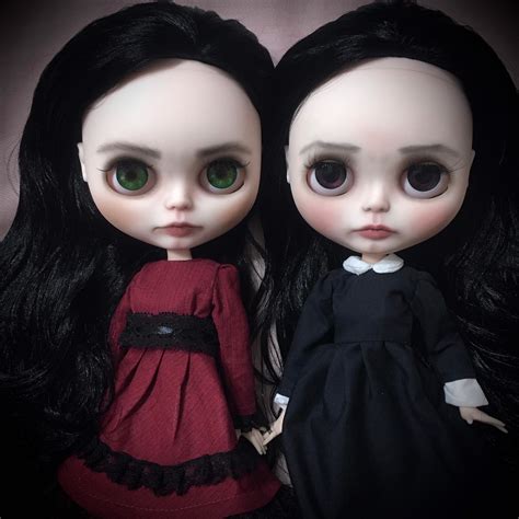 wednesday addams blythe custom doll black hair etsy