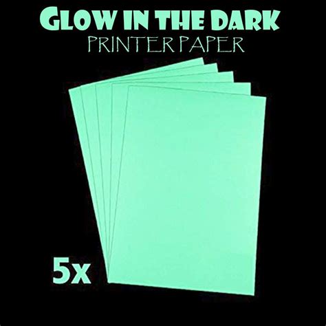 A4 Glow In The Dark Photoluminescent Printing Paper 5 Sheets Etsy