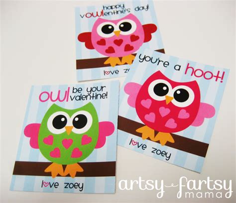 Free Printable Owl Valentines - AllCrafts Free Crafts Update