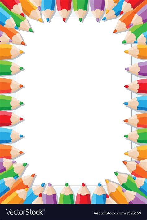 Illustration Of A Color Pencils Frame Download A Free Preview Or High