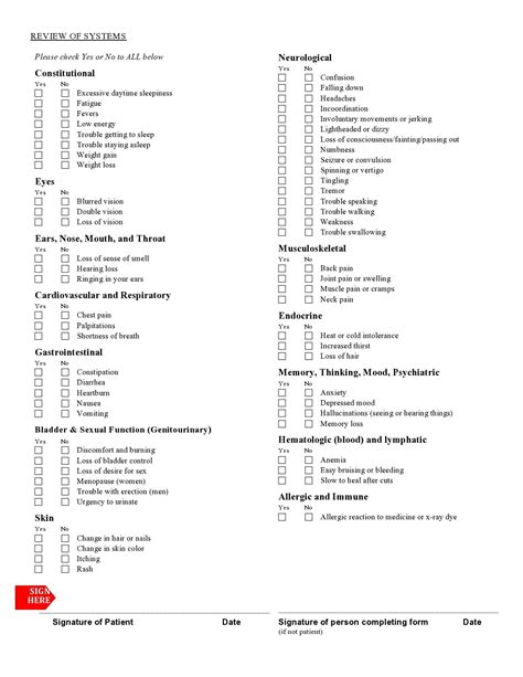 46 Free Review Of Systems Templates Checklist Templatelab
