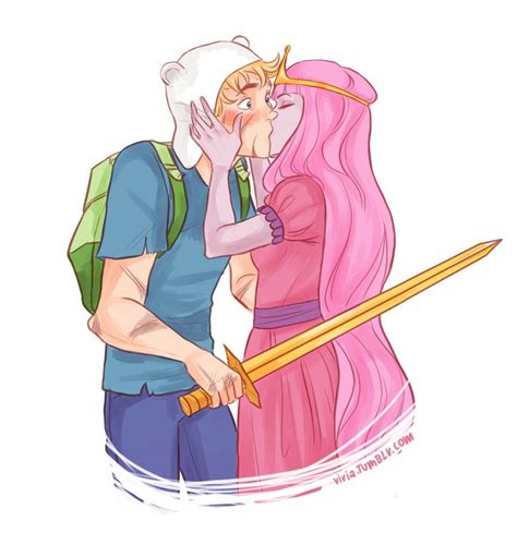 Adventure Time Finn And Princess Bubblegum Kiss On The Lips