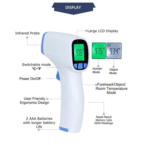 Probe Thermometers Contactless Digital Infrared Thermometer For