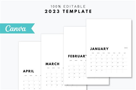 2023 Calendar Canva Template Templates And Themes Creative Market