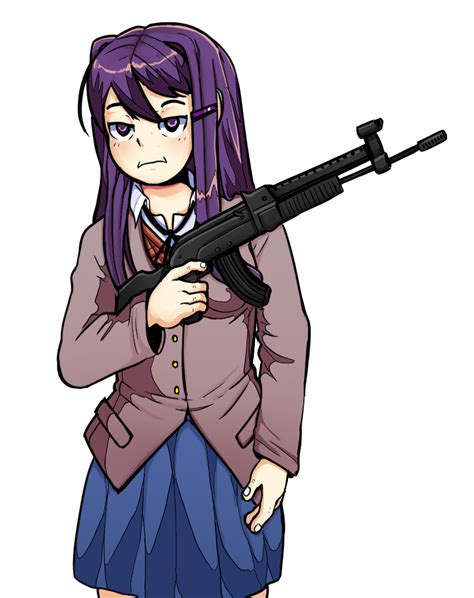 Submit art that contains only the character specified in the folder's title. Yuri... WITH A GUN- Art by ponehanon on Tumblr : DDLC