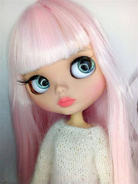 Sold Out Blythe Custom Blythe Pink Hair Doll Ooak Etsy