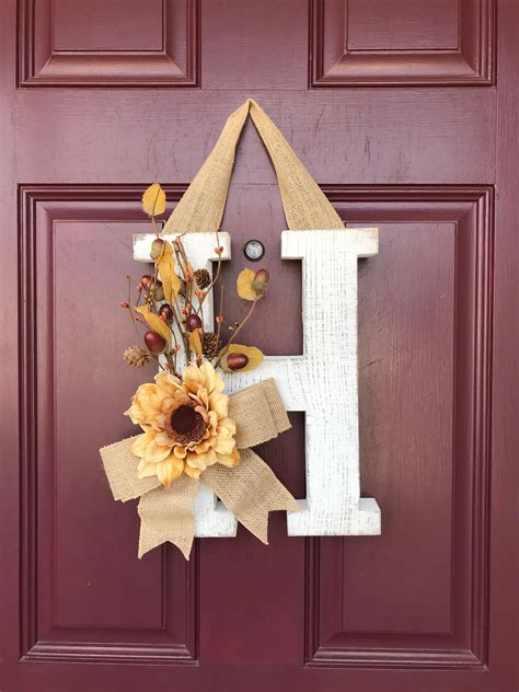 Initial Letters Decor Initial Door Wreaths Initial Door Hanger Door