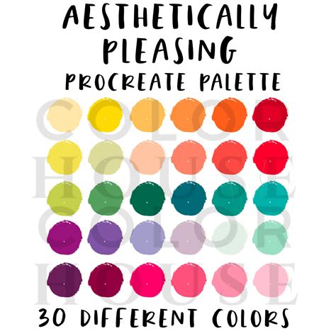 Aesthetically Pleasing Procreate Palette Etsy Color Palette