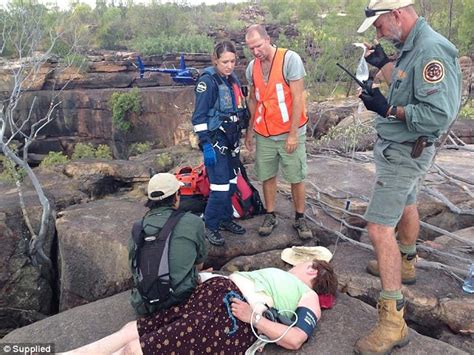 Helicopter Rescue For Tourist Who Got Stuck At Top Of Waterfall In Kakadu Daily Mail Online