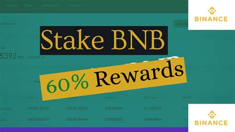 With binance staking you can earn a passive income up to 25% per year. Stake Binance Coin (BNB) and Earn 60% Rewards - YouTube