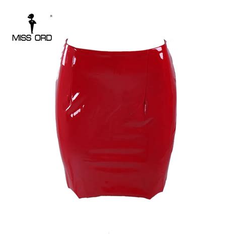 Missord 2017 Sexy Zip Latex Red Color Mini Skirts Ft8139 1 In Skirts From Womens Clothing On