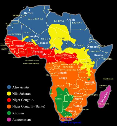 Map Of The Distribution Of African Languages Nations Online Project