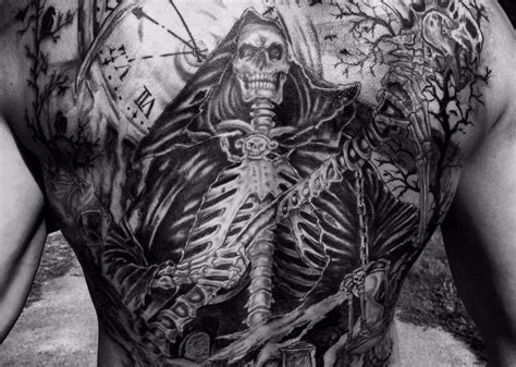 Grim Reaper Black And White Skin Tatuajes Tatuajes Tradicionales