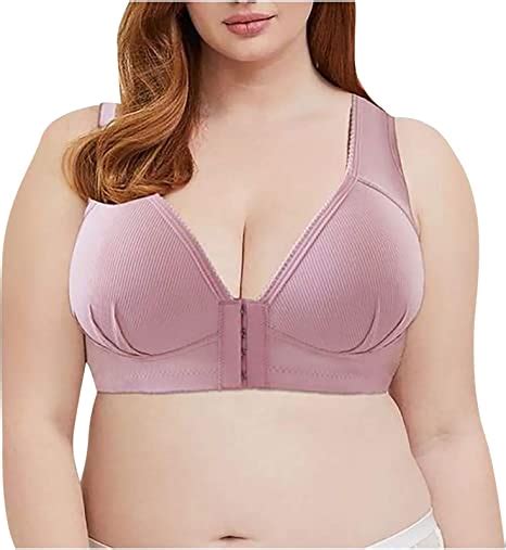 dqaw women s front closure bra full cup without underwire and inserts plain lace bra push up