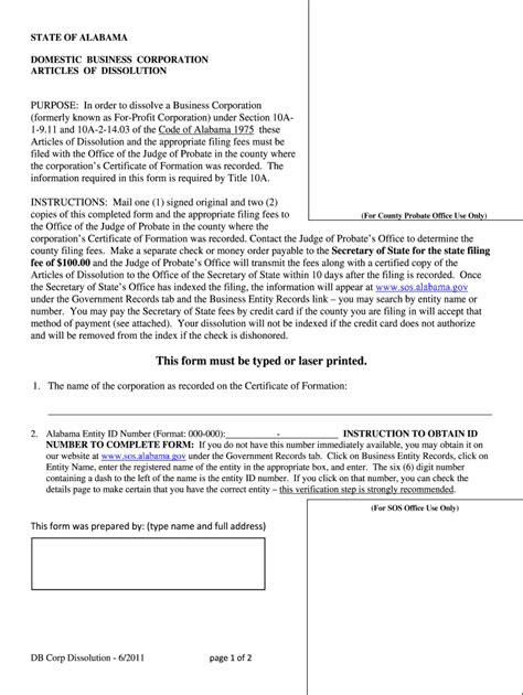 Alabama Corp Dissolution Fill Out And Sign Online Dochub