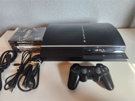 Sony Playstation 3 80gb Piano Black Console Ps3 Backwards Compatible