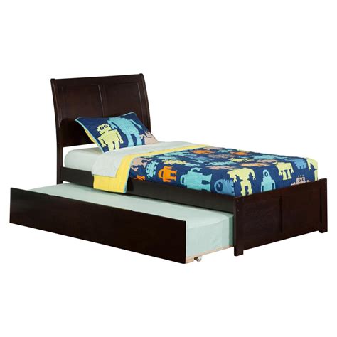 Atlantic Furniture Portland Espresso Twin Platform Bed With Flat Panel
