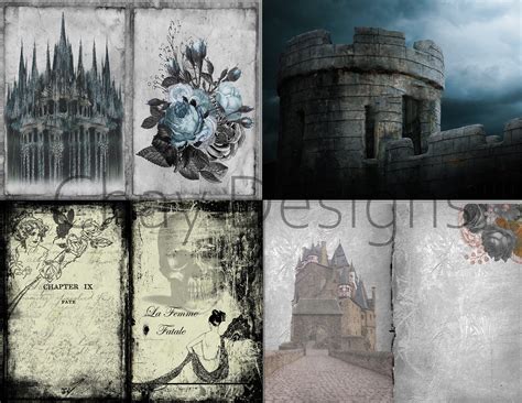 The Castle's Shadowed Past Digital Paper Pack Set of 14 - Etsy